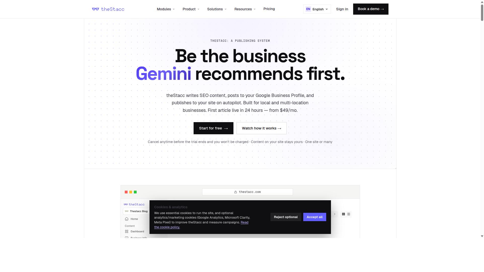 theStacc website